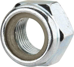 Value Collection - M16x1.50 Metric Fine Grade 8 Hex Lock Nut with Nylon Insert - 16mm High, Zinc-Plated Finish - USA Tool & Supply