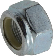 Value Collection - M20x1.50 Metric Fine Grade 8 Hex Lock Nut with Nylon Insert - 20mm High, Zinc-Plated Finish - USA Tool & Supply