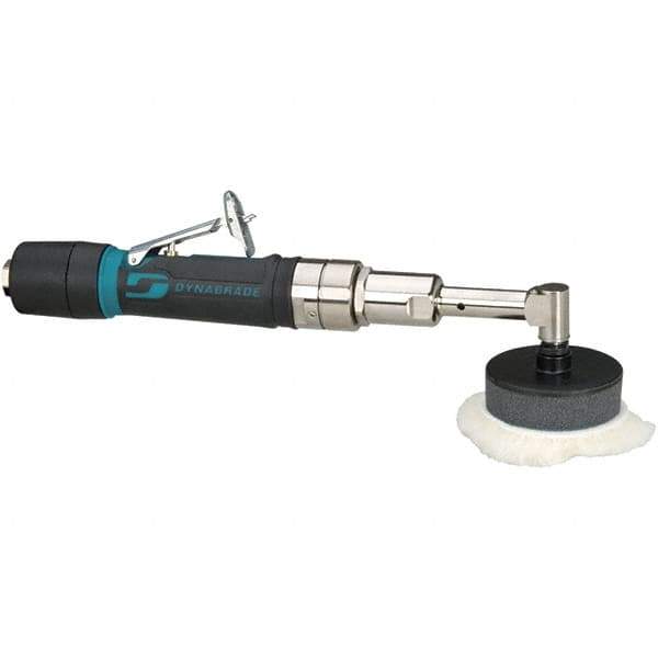 Dynabrade - 3" Pad Diam, 3,200 RPM, 0.4 hp, Handheld Pneumatic Buffer - 26 CFM, 1/4-20" Spindle Thread, 1/4" Inlet - USA Tool & Supply