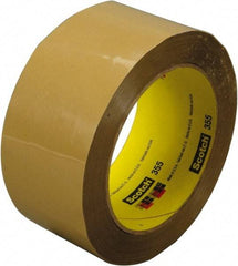 3M - 72mm x 50m Tan Rubber Adhesive Sealing Tape - Polyester Film Backing, 3.4 mil Thick, 67 Lb Tensile Strength, Series 355 - USA Tool & Supply