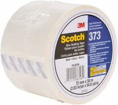 3M - 72mm x 50m White Sealing Tape - 2.5 mil Thick, 30 Lb Tensile Strength, Series 373 - USA Tool & Supply