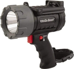 PRO-SAFE - White LED Bulb, 180 Lumens, Spotlight/Lantern Flashlight - Black Plastic Body, 3 C Alkaline Batteries Not Included - USA Tool & Supply