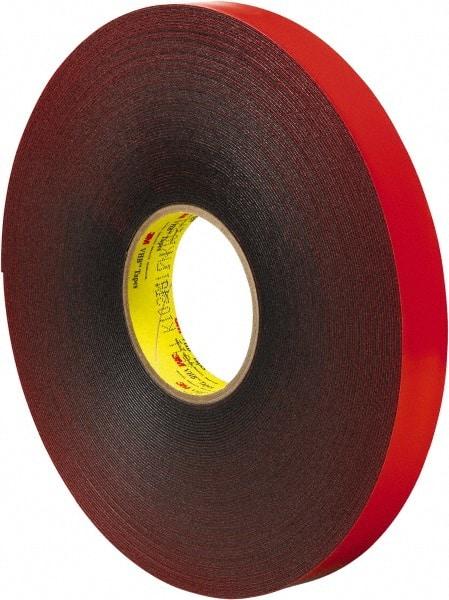 3M - 1" x 36 Yd Acrylic Adhesive Double Sided Tape - 45 mil Thick, Gray, Acrylic Foam Liner, Continuous Roll, Series 4611 - USA Tool & Supply