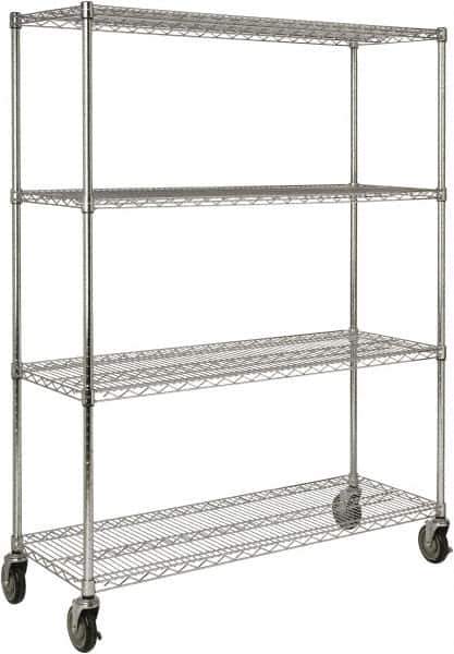 Rubbermaid - 4 Shelf Wire Shelving - Starter Unit - 50" Wide x 18" Deep x 67-5/32" High, - USA Tool & Supply