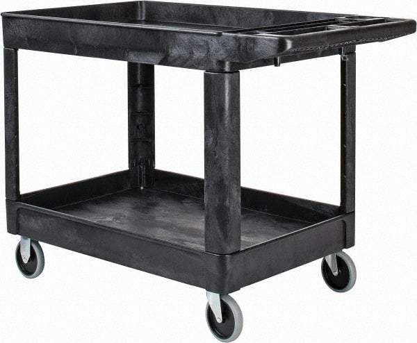 Rubbermaid - 500 Lb Capacity, 25-7/8" Wide x 45-1/4" Long x 33-1/4" High Standard Utility Cart - 2 Shelf, Plastic - USA Tool & Supply