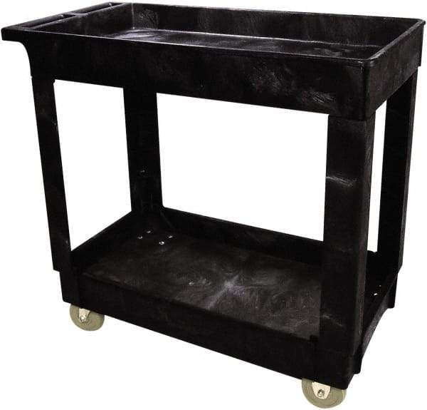 Rubbermaid - 500 Lb Capacity, 16" Wide x 34" Long x 31-1/4" High Standard Utility Cart - 2 Shelf, Plastic - USA Tool & Supply