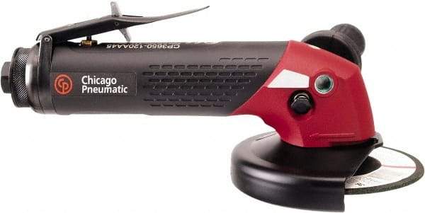 Chicago Pneumatic - 4-1/2" Wheel Diam, 12,000 RPM, Pneumatic Angle & Disc Grinder - 5/8-11 Spindle, 68 CFM - USA Tool & Supply