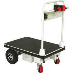 Wesco Industrial Products - 1,100 Lb Capacity Steel Platform Truck - Steel Deck, 24" OAW, 48" Platform Length x 12-3/8" Platform Height, Polyurethane Casters - USA Tool & Supply