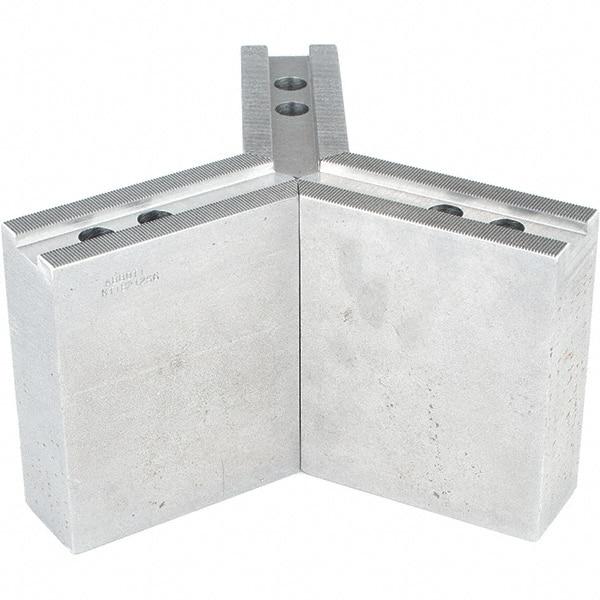 Abbott Workholding Products - 12" & Up Chuck Capacity, 1.5mm x 60° Serrated Attachment, Square Soft Lathe Chuck Jaw - 3 Jaws, Steel, 1.1811" Btw Mount Hole Ctrs, 5-1/2" Long x 2" Wide x 6" High, 0.8268" Groove, 0.6299" & 16mm Fastener - USA Tool & Supply