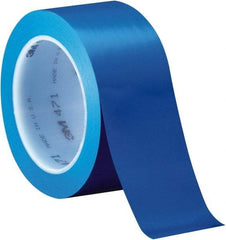 3M - Blue Solid Color Vinyl Tape - 1/4" Wide x 108' Long x 5.2 mil Thick, General Traffic - USA Tool & Supply