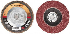 3M - 40 Grit, 4-1/2" Disc Diam, 5/8-11 Center Hole, Type 27 Ceramic Flap Disc - 13,300 Max RPM, Cloth Backing, Arbor Attaching System, Coated - USA Tool & Supply
