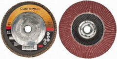 3M - 60 Grit, 4-1/2" Disc Diam, 5/8-11 Center Hole, Type 29 Ceramic Flap Disc - 13,300 Max RPM, Cloth Backing, Arbor Attaching System, Coated - USA Tool & Supply