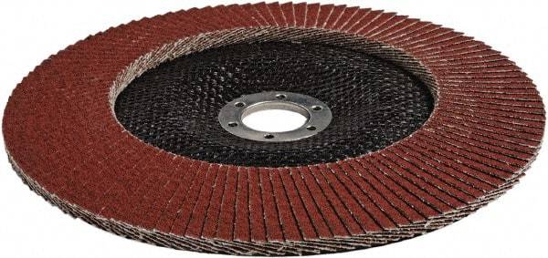 3M - 60 Grit, 7" Disc Diam, 5/8-11 Center Hole, Type 29 Ceramic Flap Disc - 13,300 Max RPM, Cloth Backing, Arbor Attaching System, Coated - USA Tool & Supply