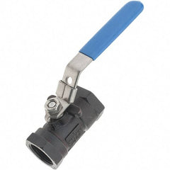 Value Collection - 1" Pipe, Carbon Steel Standard Ball Valve - 1 Piece, NPT Ends, Lever Handle, 2,000 WSP - USA Tool & Supply