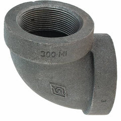 Value Collection - Size 2", Class 300, Malleable Iron Black Pipe 90° Elbow - 300 psi, Threaded End Connection - USA Tool & Supply