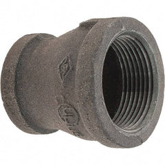 Value Collection - Size 1-1/4 x 1", Class 150, Malleable Iron Black Pipe Reducing Coupling - 150 psi, Threaded End Connection - USA Tool & Supply