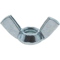 Value Collection - 1/4-20 UNC, Zinc Plated, Steel Type A Wing Nut - 1.1" Wing Span, 0.57" Wing Span - USA Tool & Supply