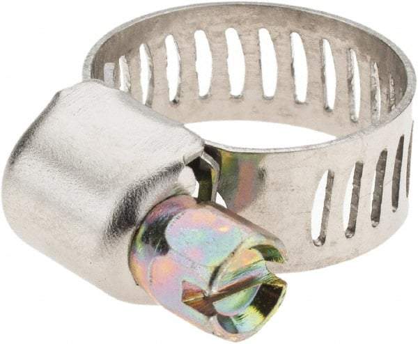 Value Collection - SAE Size 4, 7/32 to 5/8" Diam, Stainless Steel Worm Drive Clamp - 1/2" Wide - USA Tool & Supply