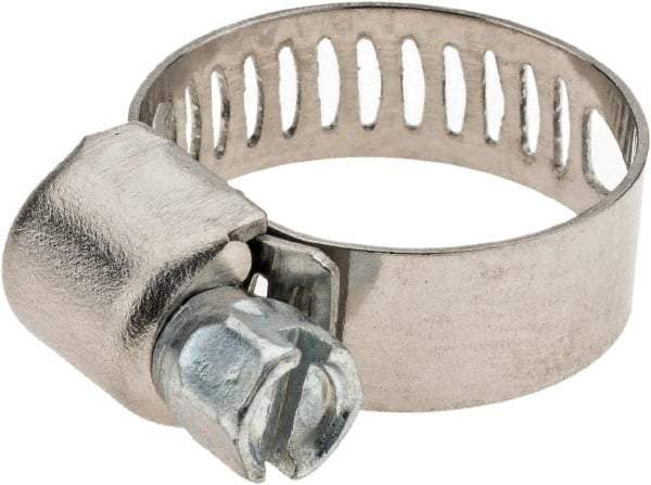 Value Collection - SAE Size 6, 7/16 to 25/32" Diam, Stainless Steel Worm Drive Clamp - 1/2" Wide - USA Tool & Supply