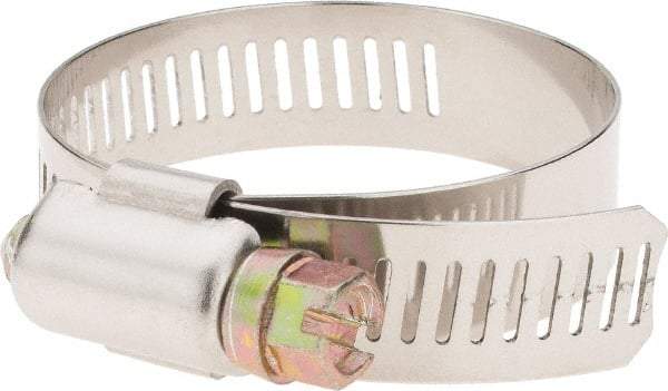 Value Collection - SAE Size 24, 1-1/16 to 2" Diam, Stainless Steel Worm Drive Clamp - 1/2" Wide - USA Tool & Supply