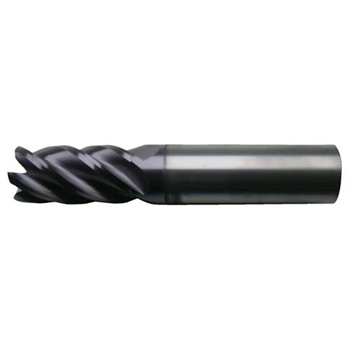 1/4″ × 1/4″ × 1/2″ × 2″ RHS / RHC Solid Carbide 5-Flute High-Performance End Mill for Ferrous Materials - Bright - Exact Industrial Supply