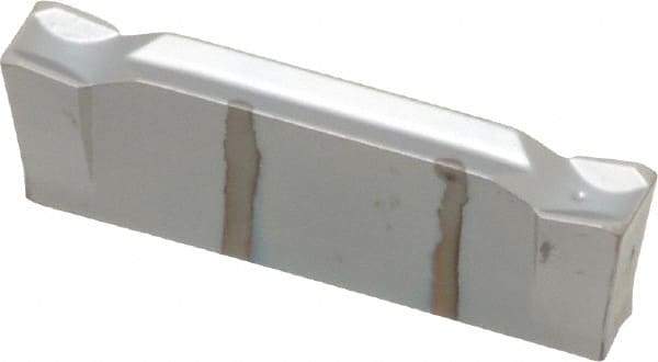 Iscar - DGN C IC328 Grade, 0.122" Cutting Width, Carbide Cutoff Insert - 0° Neutral Lead Angle, 0.0079" Cnr Rad, TiCN Coated, Double End - USA Tool & Supply
