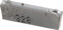 Iscar - DGN J IC328 Grade, 0.122" Cutting Width, Carbide Cutoff Insert - 0° Neutral Lead Angle, 0.0079" Cnr Rad, TiCN Coated, Double End - USA Tool & Supply