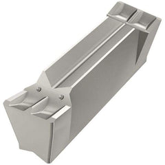 Iscar - DGN5003 IC354 Grade, 0.1969" Cutting Width, Carbide Cutoff Insert - Neutral Lead Angle, 0.0118" Cnr Rad, TiCN Coated, Double End - USA Tool & Supply
