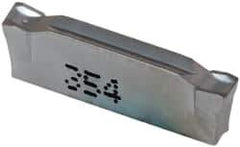 Iscar - DGR C IC354 Grade, 0.122" Cutting Width, Carbide Cutoff Insert - 6° Right Hand Lead Angle, 0.0079" Cnr Rad, TiCN Coated, Double End - USA Tool & Supply