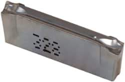 Iscar - DGR J IC328 Grade, 0.122" Cutting Width, Carbide Cutoff Insert - 15° Right Hand Lead Angle, 0.0079" Cnr Rad, TiCN Coated, Double End - USA Tool & Supply