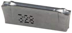 Iscar - DGR J IC328 Grade, 0.122" Cutting Width, Carbide Cutoff Insert - 6° Right Hand Lead Angle, 0.0079" Cnr Rad, TiCN Coated, Double End - USA Tool & Supply