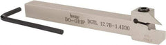 Iscar - 0.591" Max Depth of Cut, 0.055" Min Groove Width, 5-1/2" OAL, Left Hand Indexable Grooving Cutoff Toolholder - 1/2" Shank Height x 1/2" Shank Width, DG. 14.. Insert Style, DGT Toolholder Style, Series Do Grip - USA Tool & Supply