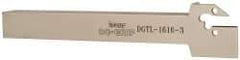 Iscar - DGT, Left Hand Cut, 1.38" Max Workpc Diam, DG. 1.., DG. 3.. Insert, Indexable Cutoff Toolholder - 16mm Shank Width, 16mm Shank Height, 150mm OAL - USA Tool & Supply