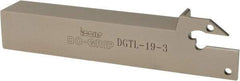 Iscar - 0.118" Min Groove Width, 4-1/2" OAL, Left Hand Indexable Grooving Cutoff Toolholder - 3/4" Shank Height x 3/4" Shank Width, DG. 1../DG. 3.. Insert Style, DGT Toolholder Style, Series Do Grip - USA Tool & Supply