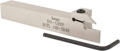 Iscar - External Thread, 0.787" Max Depth of Cut, 0.118" Min Groove Width, 5-1/2" OAL, Left Hand Indexable Grooving Cutoff Toolholder - 3/4" Shank Height x 3/4" Shank Width, DG. 1../DG. 3.. Insert Style, DGT Toolholder Style, Series Do Grip - USA Tool & Supply