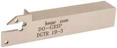 Iscar - 0.118" Min Groove Width, 4-1/2" OAL, Right Hand Indexable Grooving Cutoff Toolholder - 3/4" Shank Height x 3/4" Shank Width, DG. 1../DG. 3.. Insert Style, DGT Toolholder Style, Series Do Grip - USA Tool & Supply
