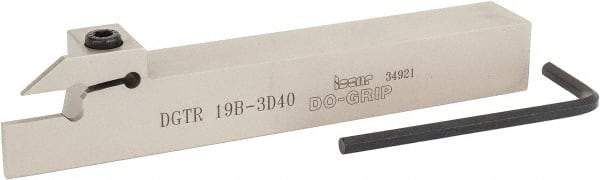 Iscar - 0.787" Max Depth of Cut, 0.118" Min Groove Width, 5-1/2" OAL, Right Hand Indexable Grooving Cutoff Toolholder - 3/4" Shank Height x 3/4" Shank Width, DG. 1../DG. 3.. Insert Style, DGT Toolholder Style, Series Do Grip - USA Tool & Supply