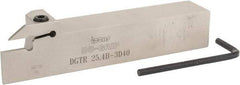 Iscar - 0.787" Max Depth of Cut, 0.118" Min Groove Width, 5-1/2" OAL, Right Hand Indexable Grooving Cutoff Toolholder - 1" Shank Height x 1" Shank Width, DG. 1../DG. 3.. Insert Style, DGT Toolholder Style, Series Do Grip - USA Tool & Supply