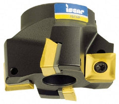 Iscar - 9 Inserts, 3" Cut Diam, 1" Arbor Diam, 0.38" Max Depth of Cut, Indexable Square-Shoulder Face Mill - 0/90° Lead Angle, 1-3/4" High, S/X/QPMT 1004... Insert Compatibility, Series F90SP - USA Tool & Supply