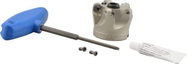 Iscar - 2" Cut Diam, 3/4" Arbor Hole, 0.343" Max Depth of Cut, 45° Indexable Chamfer & Angle Face Mill - 5 Inserts, O45MT\xB6R90MT\xB6S45MT\xB6S90MT Insert, Right Hand Cut, 5 Flutes, Series FCM - USA Tool & Supply