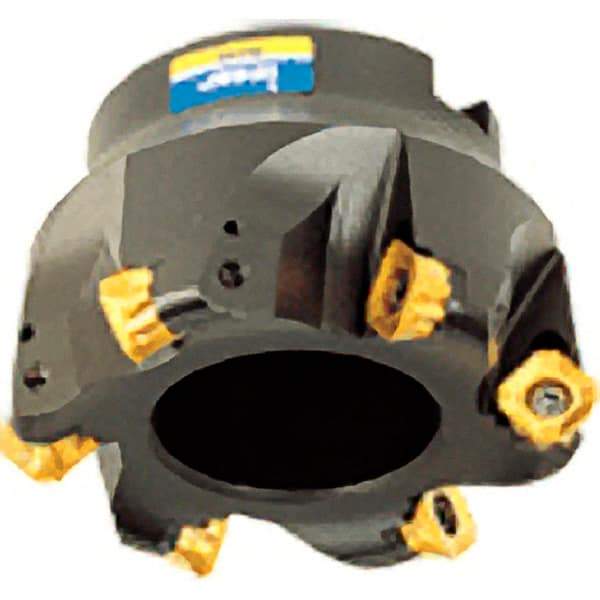 Iscar - 4" Cut Diam, 1-1/2" Arbor Hole, 0.343" Max Depth of Cut, 45° Indexable Chamfer & Angle Face Mill - 8 Inserts, O45MT\xB6R90MT\xB6S45MT\xB6S90MT Insert, Right Hand Cut, 8 Flutes, Series FCM - USA Tool & Supply