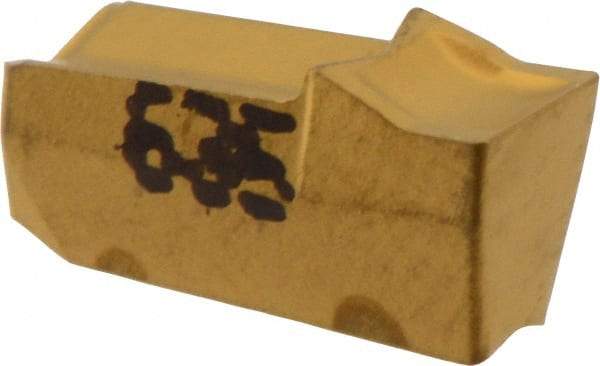 Iscar - 4GFF Grade IC635, 4mm Cutting Width Carbide Grooving Insert - Neutral, 0.25mm Corner Radius, TiN/TiC/TiN Finish - USA Tool & Supply