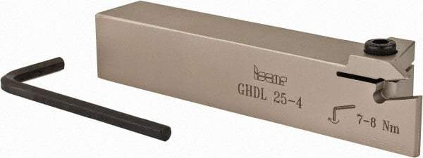 Iscar - GHD, External, Left Hand, 10mm Max Depth of Cut, 4 to 5mm Groove Width, Indexable Grooving Tool Holder - GI.. Insert Compatibility, 25mm Shank Height, 25mm Shank Width, 135mm OAL - USA Tool & Supply