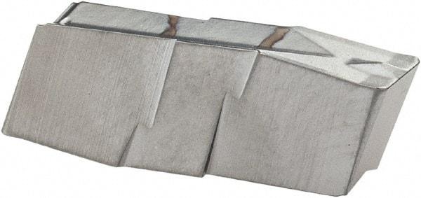 Iscar - 400040GIP E Grade IC328, 4mm Cutting Width Carbide Grooving Insert - 2.4mm Max Depth of Cut, Neutral, 0.4mm Corner Radius, TiCN Finish - USA Tool & Supply
