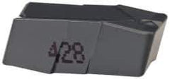 Iscar - 500080GIP E Grade IC428, 5mm Cutting Width Carbide Grooving Insert - 3mm Max Depth of Cut, Neutral, 0.8mm Corner Radius, Al2O3 Finish - USA Tool & Supply