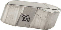 Iscar - 500E250GIP Grade IC20, 5mm Cutting Width Carbide Grooving Insert - 11.3mm Max Depth of Cut, Neutral, 2.5mm Corner Radius, Uncoated - USA Tool & Supply