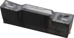 Iscar - 4004GRIP Y Grade IC354, 4mm Cutting Width Carbide Grooving Insert - 2.4mm Max Depth of Cut, Neutral, 0.4mm Corner Radius, TiCN Finish - USA Tool & Supply