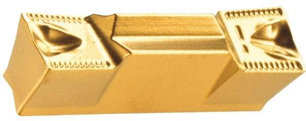 Iscar - 6005GRIP Y Grade IC418, 6mm Cutting Width Carbide Grooving Insert - 3.6mm Max Depth of Cut, Neutral, 0.5mm Corner Radius, Al2O3 Finish - USA Tool & Supply
