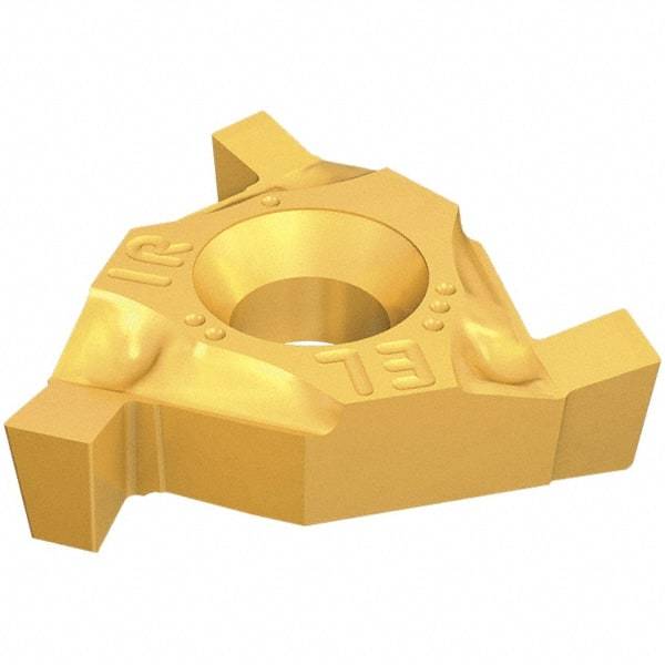 Iscar - 16ER/IL225GTGA Grade IC528, 2.25mm Cutting Width Carbide Grooving Insert - 2.1mm Max Depth of Cut, Left Hand, 0.1mm Corner Radius, TiCN/TiN Finish - USA Tool & Supply