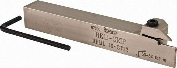 Iscar - HELI, External, Left Hand, 0.47" Max Depth of Cut, 0.118 to 1/8" Groove Width, Indexable Grooving Tool Holder - 3/4" Shank Height, 3/4" Shank Width, 5-1/2" OAL - USA Tool & Supply